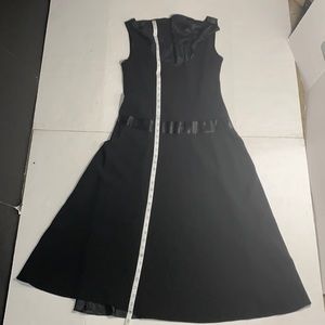Jones New York black sleeveless casual flare dress. Holiday Party. Professional.